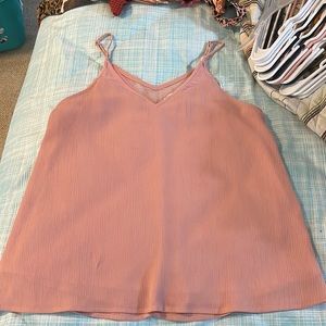 Mauve, easy cinch strapped silky, flowy tank top